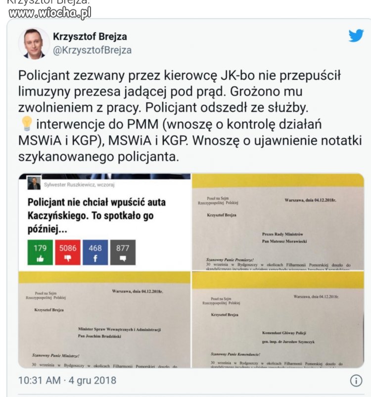 O tym jak cieć prezesa PiS policjanta zwalniał...