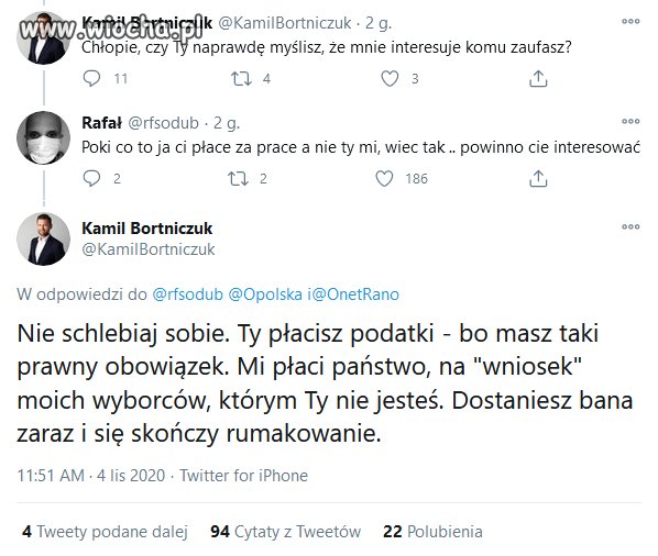 Bezczelność ministerialnego sqrwiela