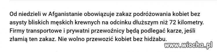 Zakaz podróżowania samotnym paniom