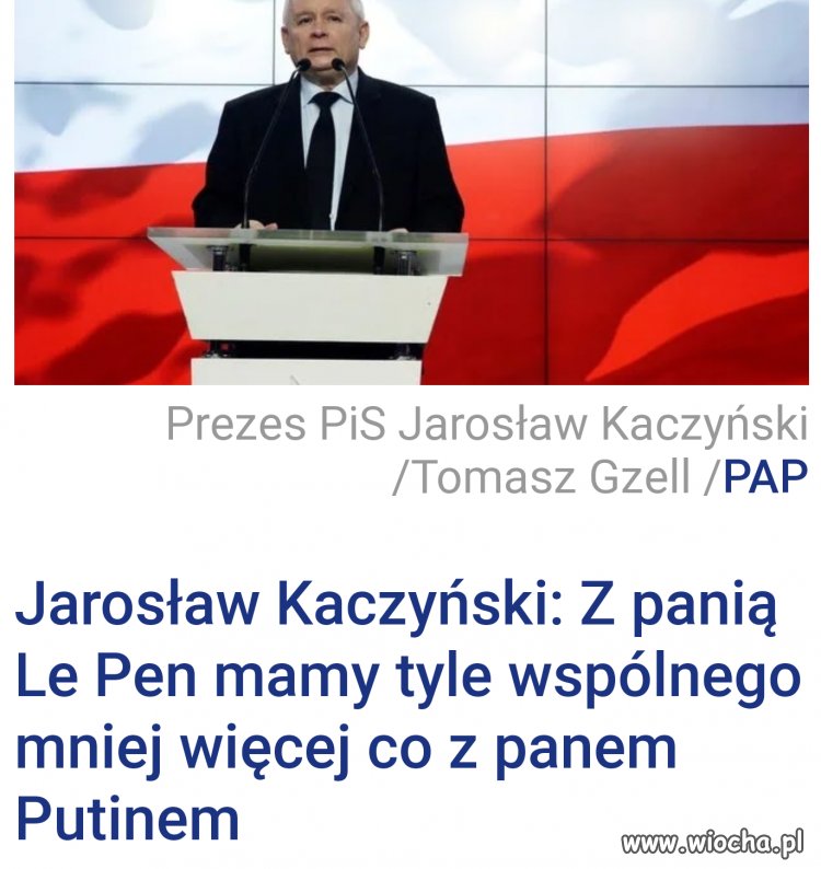Dzisiaj Kaczyński spotyka się z Le Pen