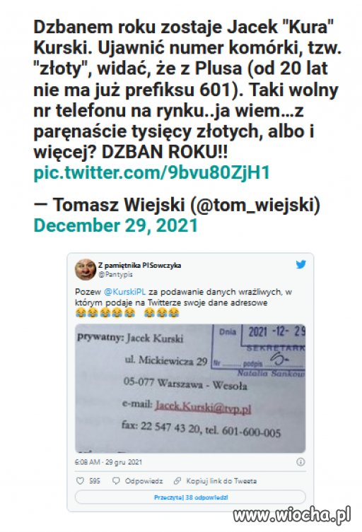 Coraz trudniej wybrac Dzbana Roku w PiS, taka konkurencja...