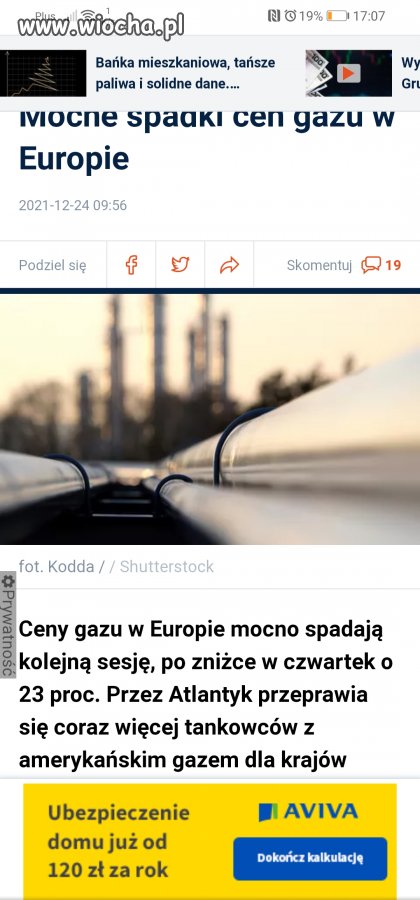 W Europie spadają a w Polsce w gore