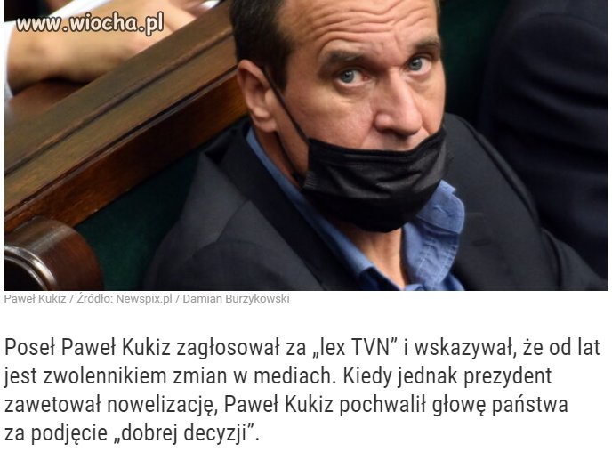 Zagłosował za lex TVN