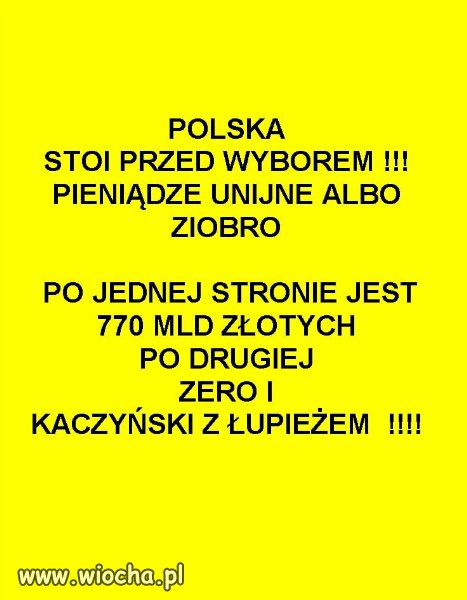 Bardzo trudny wybor, dla polskiego narodu...