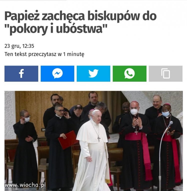 Papież wzywa do ubóstwa... no to się ubóstwiają.