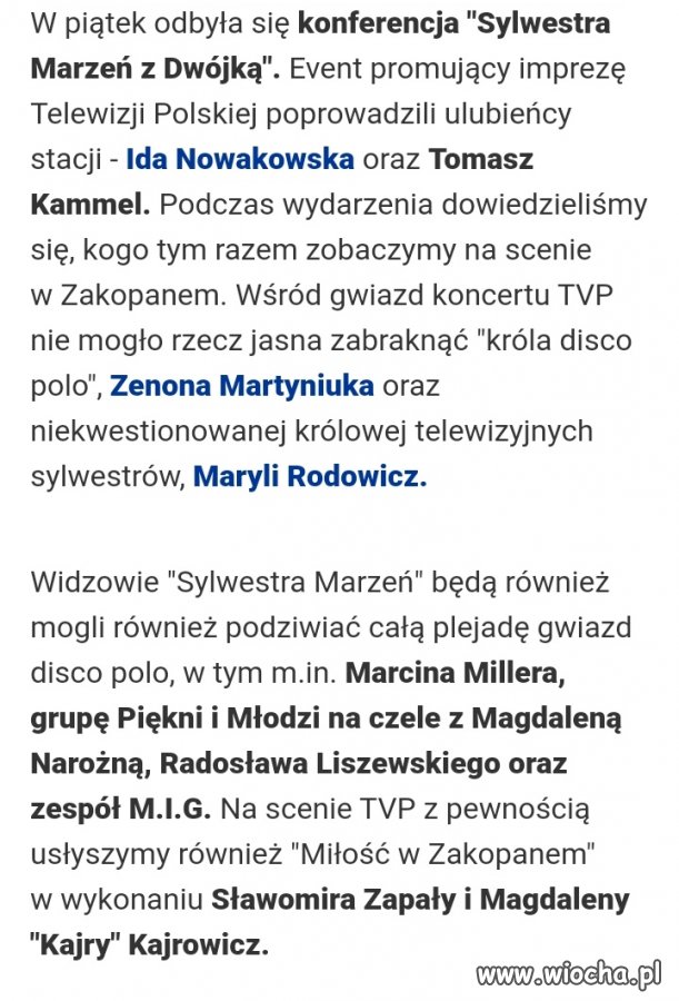 W ściekowej sylwester o jakim marzycie 