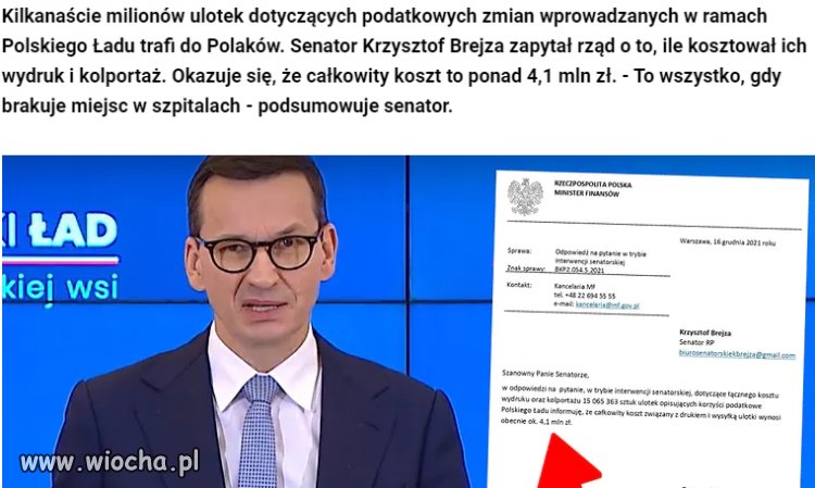 Ponad 4 miliony rząd wydał na ulotki o nowym wale
