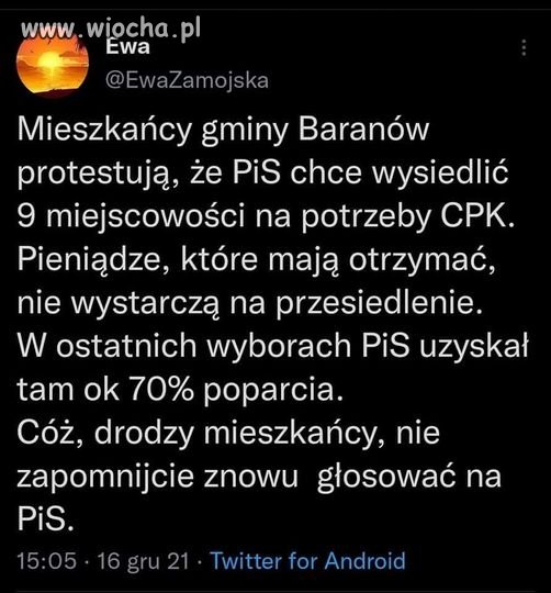 Ważniejsze są chore wizje wuca niż ludzie
