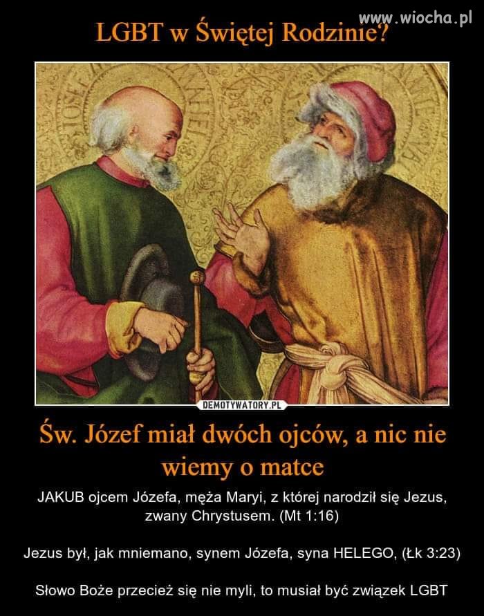 Po dokładnym przeczytaniu Biblii wychodzi na to, że pary jednopłciowe w związkach już dawno wychowywały dzieci!