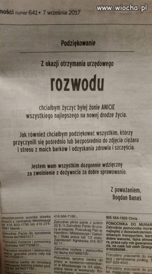 Podziękowania