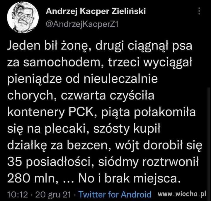 Wyliczałbym dalej, ale miejsca brak 