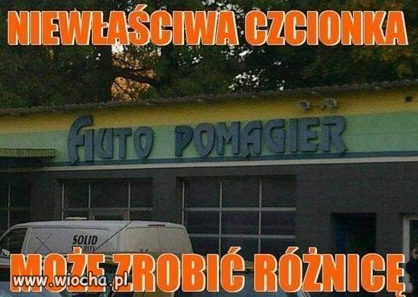 Niewłaściwa czcionka... 