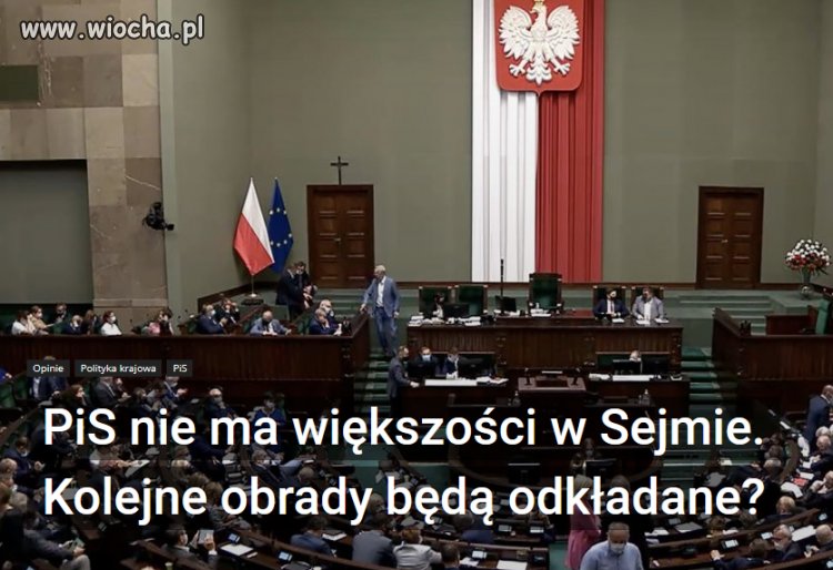 Obecnie PiS nie ma już większości w Sejmie.