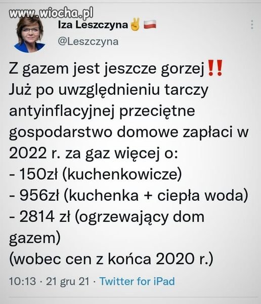 Z gazem jest jeszcze gorzej