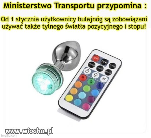 Pozycyjne i stop dla hulajnogistów. 