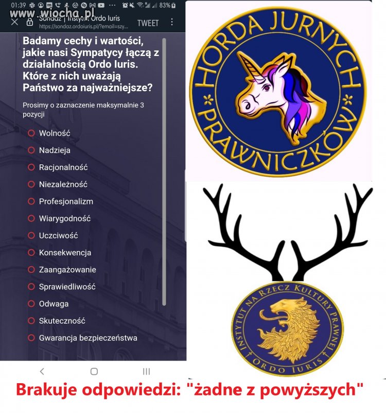 Brakuje odpowiedzi ''żadne z powyższych''.