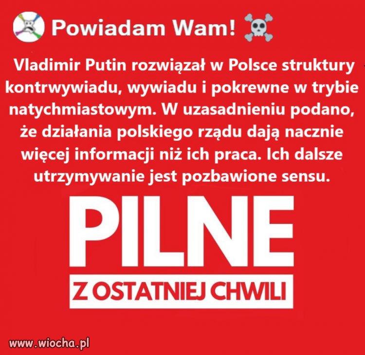 Putin rozwiązał w Polsce struktury kontrwywiadu