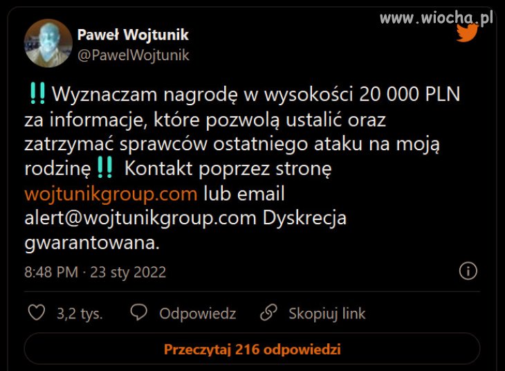 Wyznaczam nagrodę w wysokości 20 000 PLN 