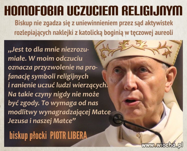 Biskup przekonuje, że homofobia jest uczuciem religijnym. A wiec religia jest siłą antyspołeczną, toksyczną, wrogo dzielącą ludzi.