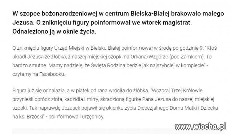 Szopka bez grającego główną rolę