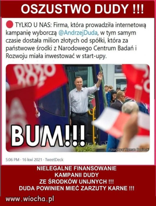 DUDA KOLEJNE OSZUSTWO WYBORCZE !!!