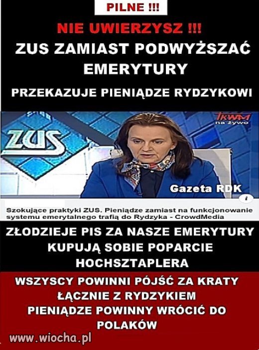DLA RYDZYKA MILIONY DLA EMERYTÓW DROŻYZNA !!!