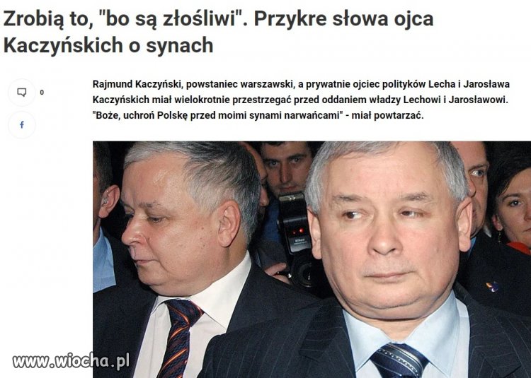 Moim dzieciom nie wolno dawać władzy...