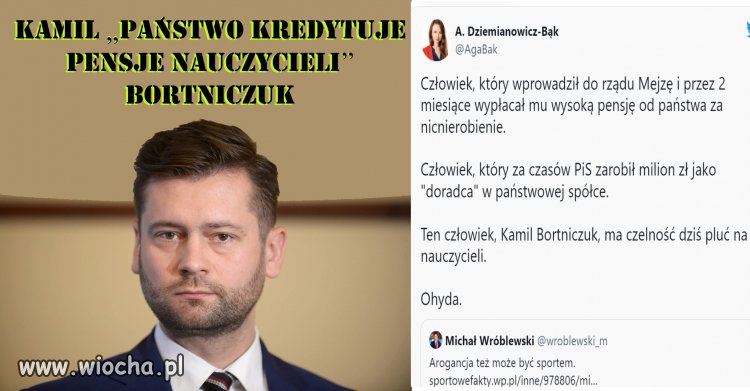 Kamil ''państwo kredytuje pensje nauczycieli''  Bortniczuk