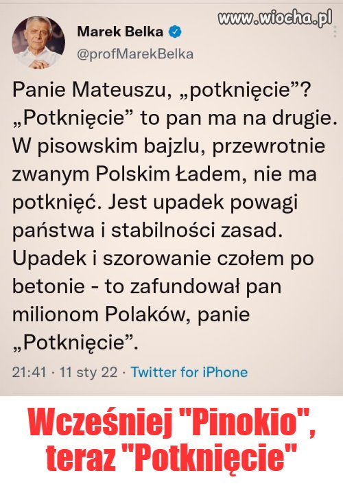 Pinokio czy Potknięcie ? Nowa ksywa 