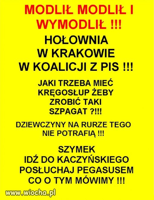 Holownia - farbowany lis sojuszu sekty kosciola z PiSem!