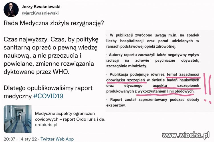 Mam przeczucie graniczące z pewnością, że ktoś chce tu wcisnąć swoich felczerów do Rady Medycznej przy premierze 