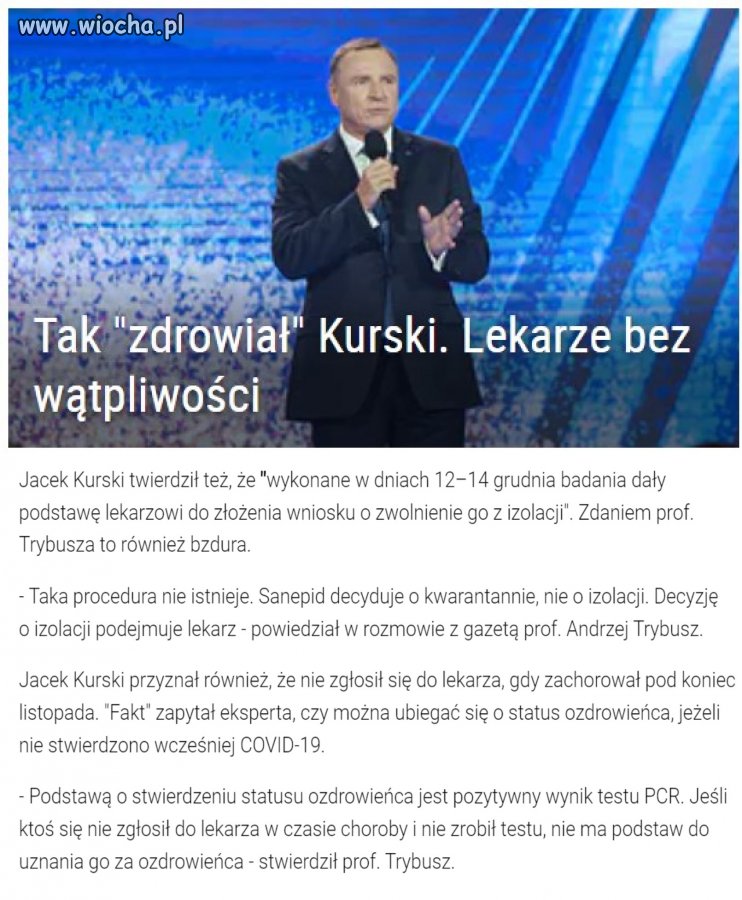 Lekarze obalają jego tłumaczenia w sprawie ''wyzdrowienia''