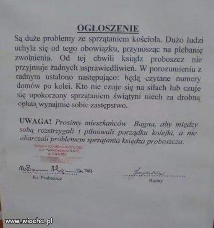 11. Będziesz dom boży sprzątał, albo znajdziesz Ukrainkę, który zrobi to za ciebie. Ament.