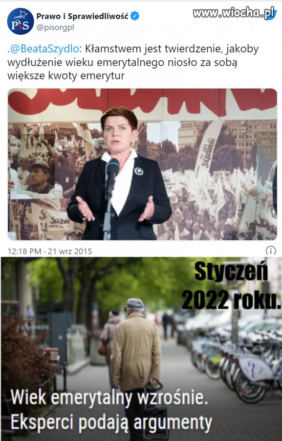Wiek emerytalny a pisowskie kłamstwa