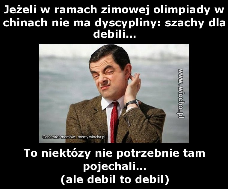 Jeżeli w ramach zimowej olimpiady w chinach nie ma