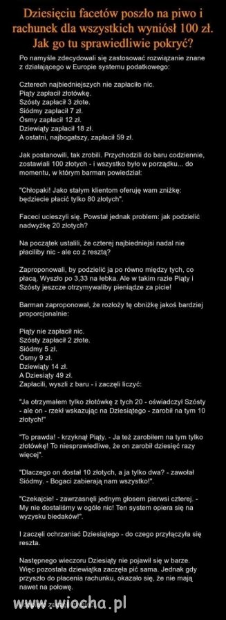 Dziesięciu facetów poszło na piwo.