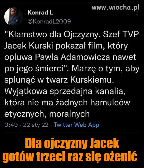 Jacek się poświęci dla ojczyzny 