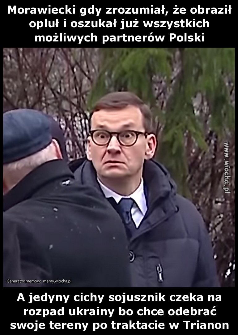 Morawiecki gdy zrozumiał, że obraził opluł i