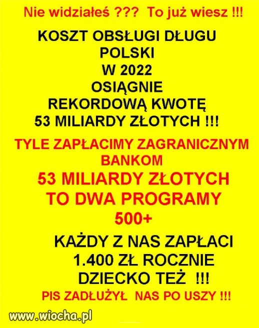 Taki rezultat 6 lat "Dobrych Zmian" PiSu...na gorsze!