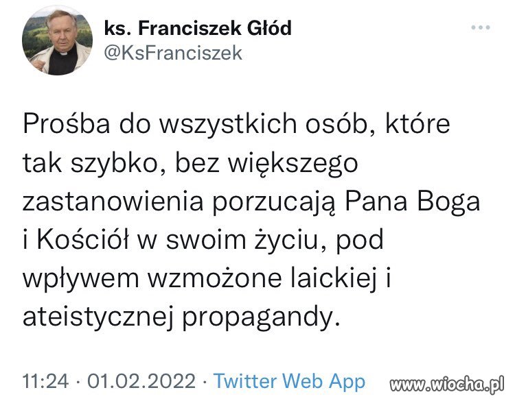 Parafianie uciekają i ksiundzu grozi głód...