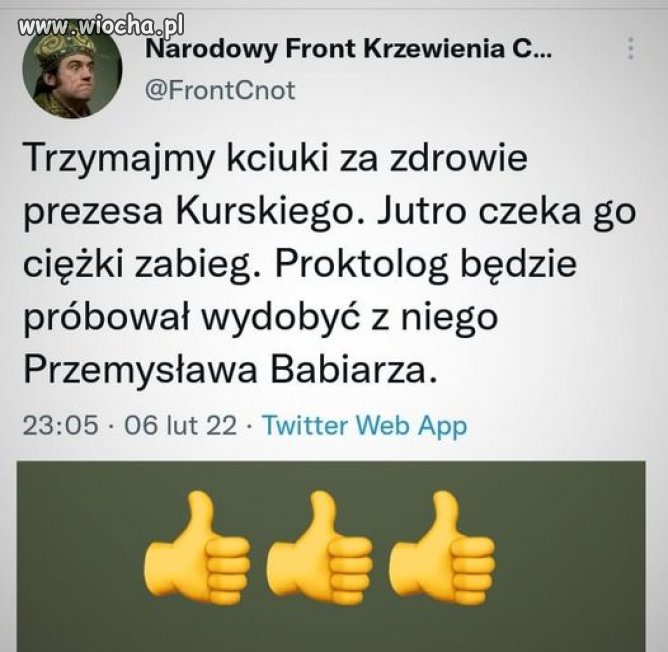 Babiarz się zeszmacił