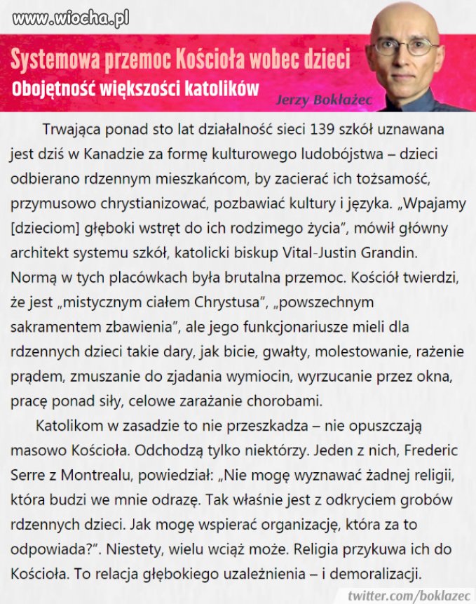 Tzw. szkoły rezydencjalne były finansowane przez państwo, a prowadzone przez kler.