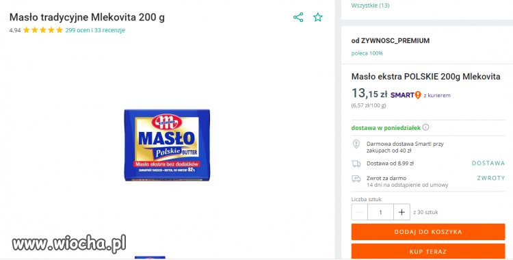 Towar klasy PREMIUM 65,70zł/kg