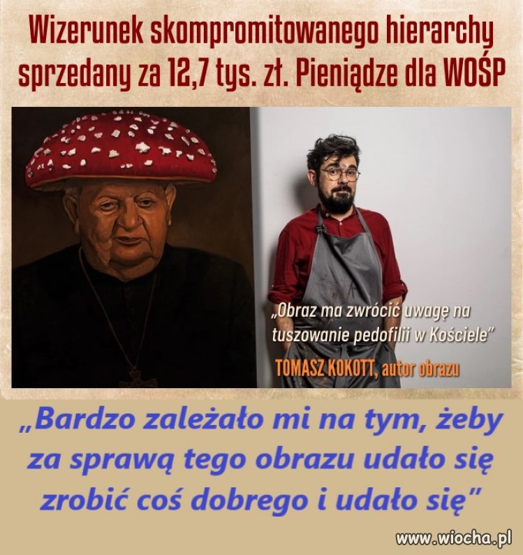 Za 12,7 tys. zł został sprzedany na aukcji dla WOŚP wydruk portretu S. Dziwisza