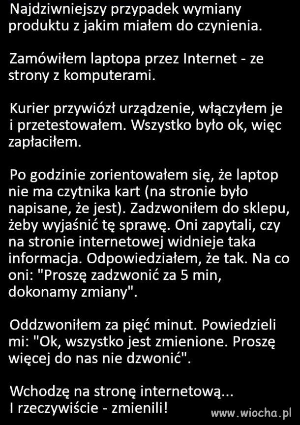 Najszybsza reklamacja?
