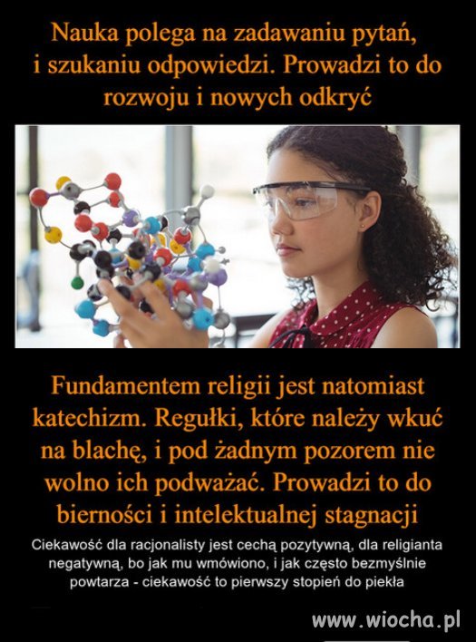 Już samo myślenie w religii jest zakazane.
