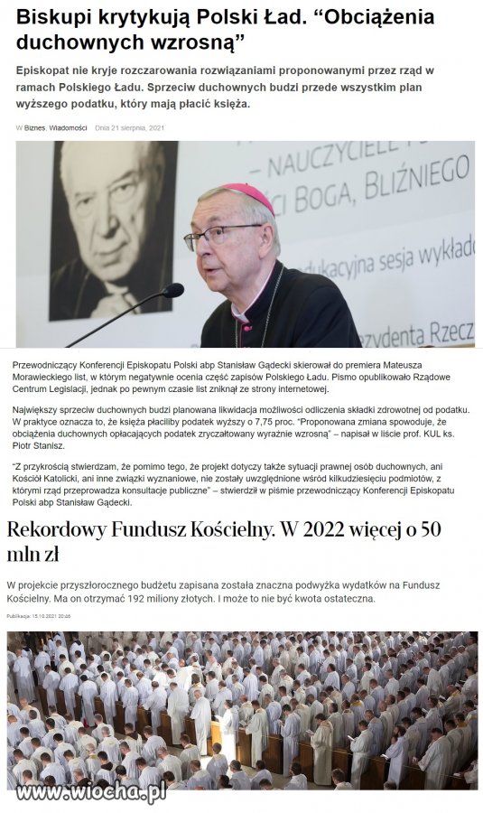 Podwyżka o 35% Funduszu Kościelnego w 2022!!!