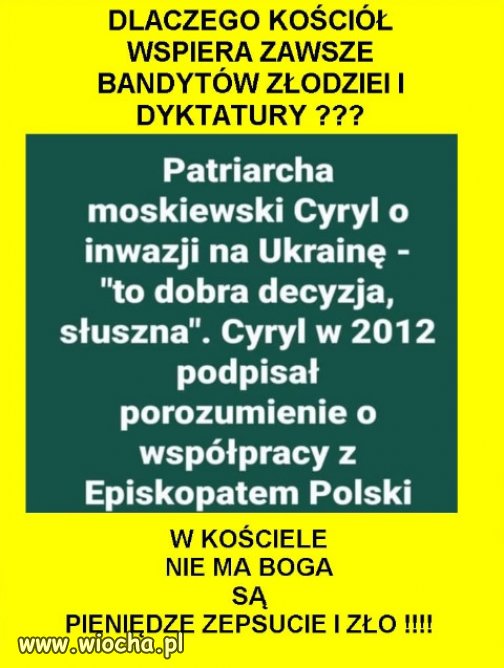 Sekta kosciola, zawsze staje po stronie pieniedzy.