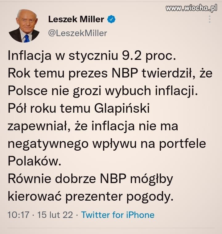 Ważne że jest wierny pisowi a NBP zaniżajac kurs złotówki przyniósł wysoki dochód NBP który glapiński przekażę pis-owi na kupno głosów wyborczych