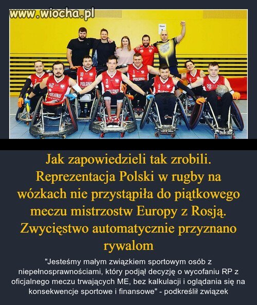 Bardzo chwalebny gest.